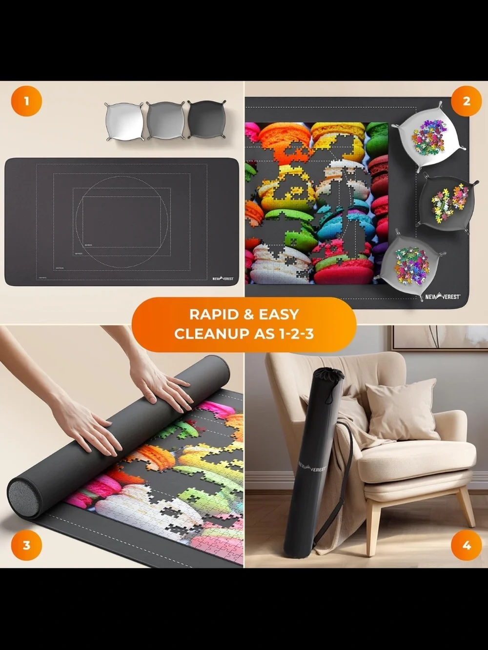 New Roll-Up Puzzle Pad up to 1500 pieces Newverest Never Opened